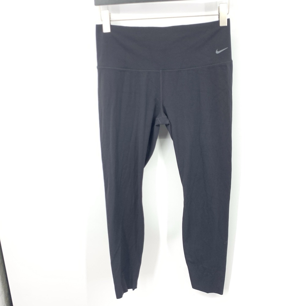 NIKE Women Size XL Leggings Pants Black Dri Fit Zenvy Gently Support 7/8 High